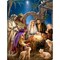 Glow Decor Purple and White The Nativity Birth of Jesus Canvas Rectangular Wall Art Decor 10" x 14"